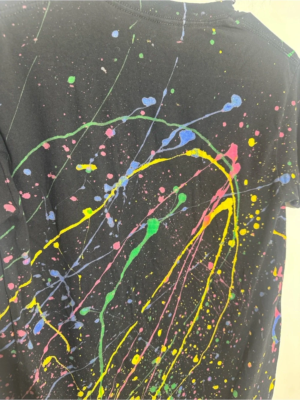 Gildan Black Tee with Neon Paint Splatter - STEPS Dance Company
